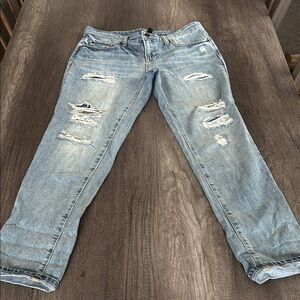 Women's Distressed Blue Jeans-Gap